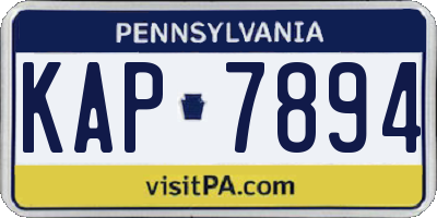 PA license plate KAP7894