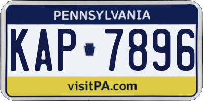 PA license plate KAP7896