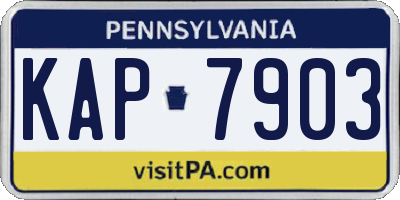 PA license plate KAP7903