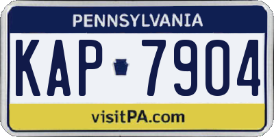PA license plate KAP7904