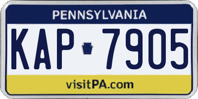 PA license plate KAP7905