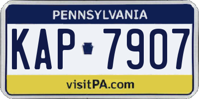 PA license plate KAP7907