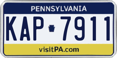 PA license plate KAP7911