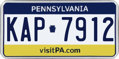 PA license plate KAP7912