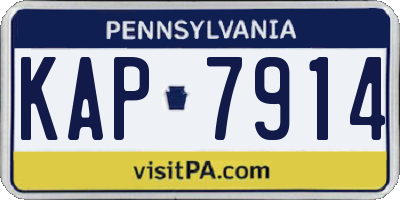 PA license plate KAP7914