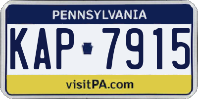 PA license plate KAP7915