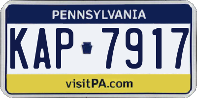 PA license plate KAP7917