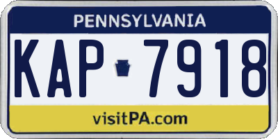 PA license plate KAP7918