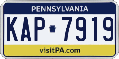PA license plate KAP7919
