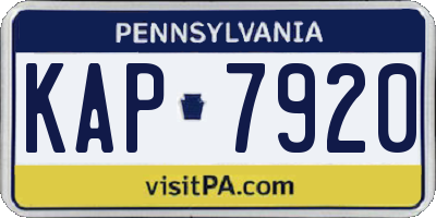 PA license plate KAP7920