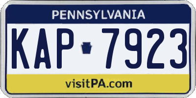 PA license plate KAP7923