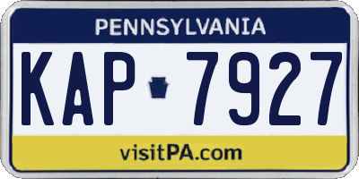 PA license plate KAP7927