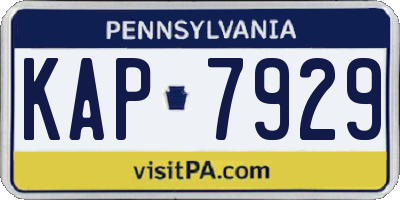 PA license plate KAP7929
