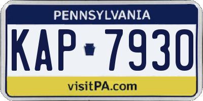 PA license plate KAP7930