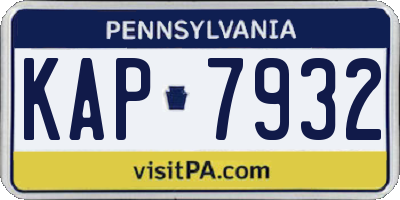 PA license plate KAP7932