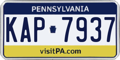 PA license plate KAP7937