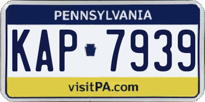 PA license plate KAP7939