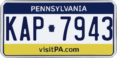 PA license plate KAP7943