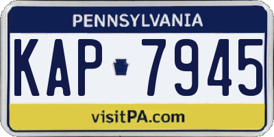 PA license plate KAP7945