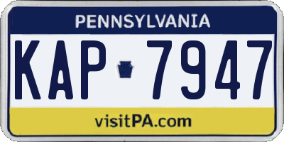 PA license plate KAP7947