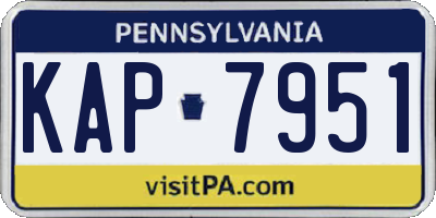 PA license plate KAP7951