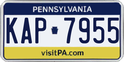 PA license plate KAP7955
