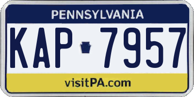 PA license plate KAP7957