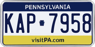 PA license plate KAP7958