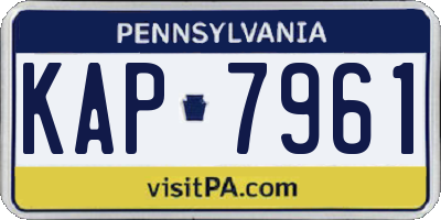 PA license plate KAP7961