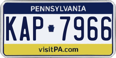 PA license plate KAP7966