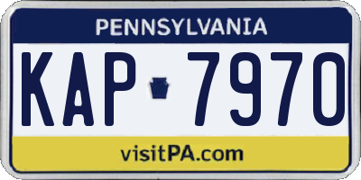 PA license plate KAP7970