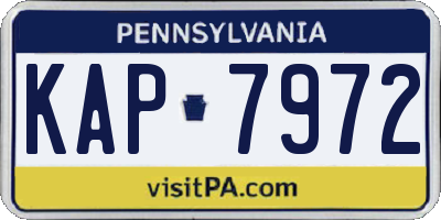 PA license plate KAP7972