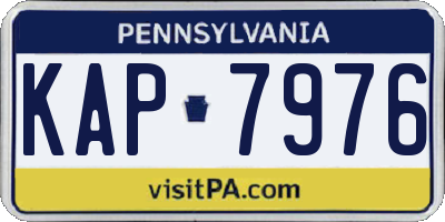 PA license plate KAP7976