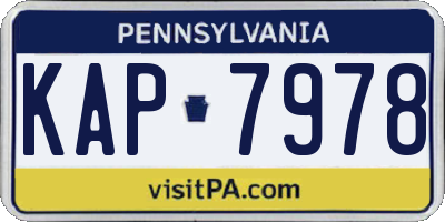 PA license plate KAP7978