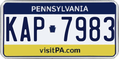 PA license plate KAP7983