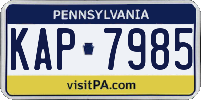 PA license plate KAP7985