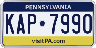 PA license plate KAP7990