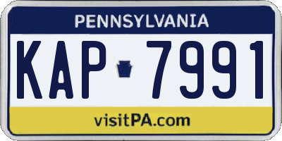 PA license plate KAP7991