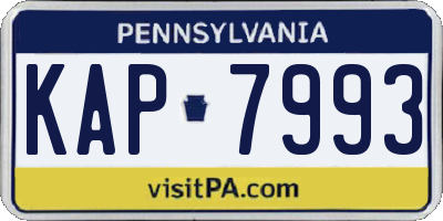 PA license plate KAP7993