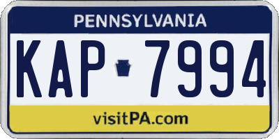 PA license plate KAP7994