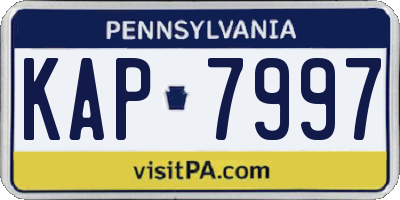 PA license plate KAP7997