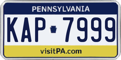 PA license plate KAP7999
