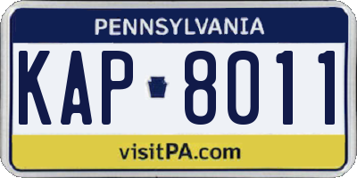 PA license plate KAP8011