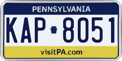 PA license plate KAP8051