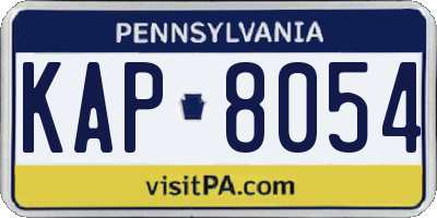 PA license plate KAP8054
