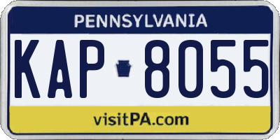PA license plate KAP8055
