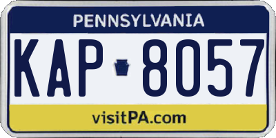 PA license plate KAP8057