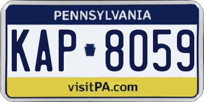 PA license plate KAP8059