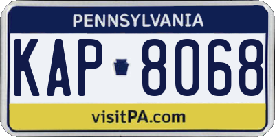PA license plate KAP8068
