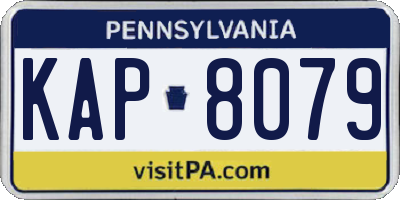PA license plate KAP8079